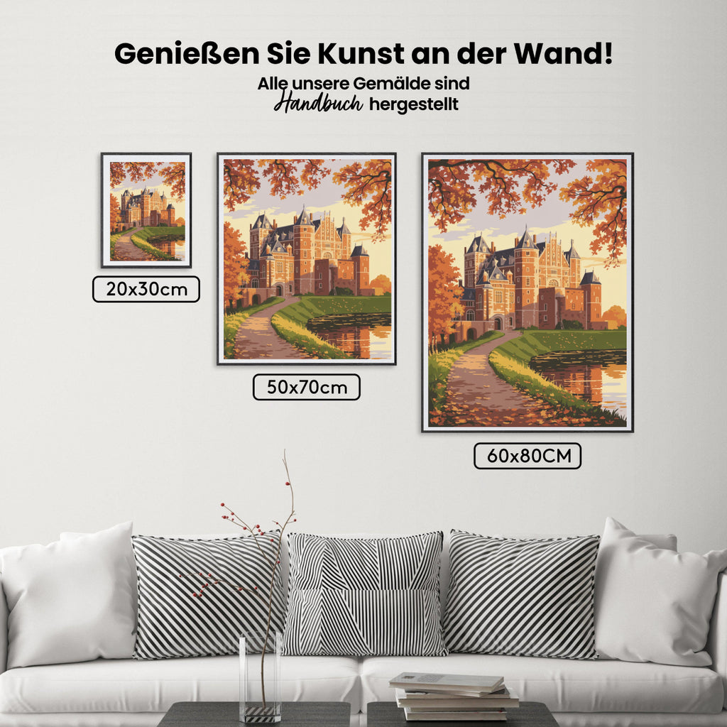 Malen nach Zahlen - Muiderslot-Burg im Herbst