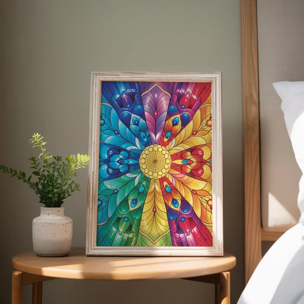 Malen nach Zahlen - Regenbogenspektrum-Mandala – Mandalas