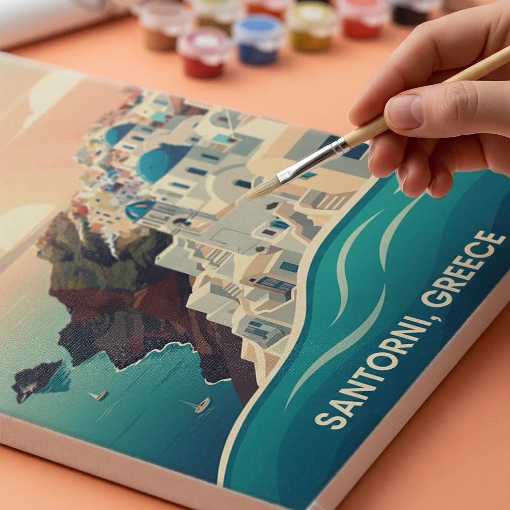 Malen nach Zahlen - Santorini, Griechenland