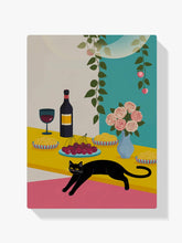 Malen nach Zahlen - Schwarze Katze Wein-Nudeln