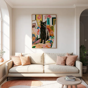 Malen nach Zahlen - Schwarze Katze auf dem Sofa
