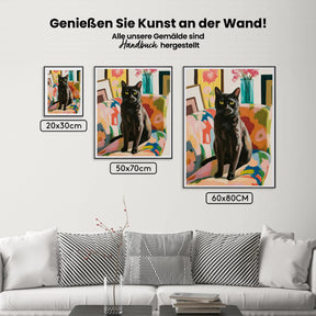 Malen nach Zahlen - Schwarze Katze auf dem Sofa