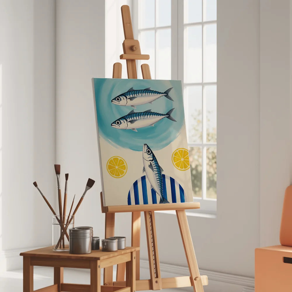 Malen nach Zahlen - Sommer-Sardine Zitrone