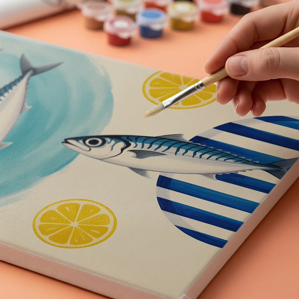 Malen nach Zahlen - Sommer-Sardine Zitrone