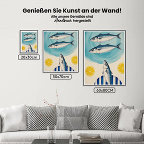 Malen nach Zahlen - Sommer-Sardine Zitrone