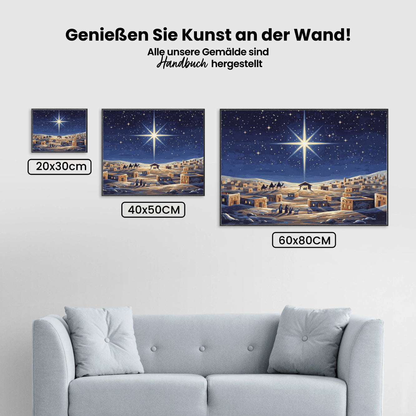 Malen nach Zahlen - Sternennacht über Bethlehem