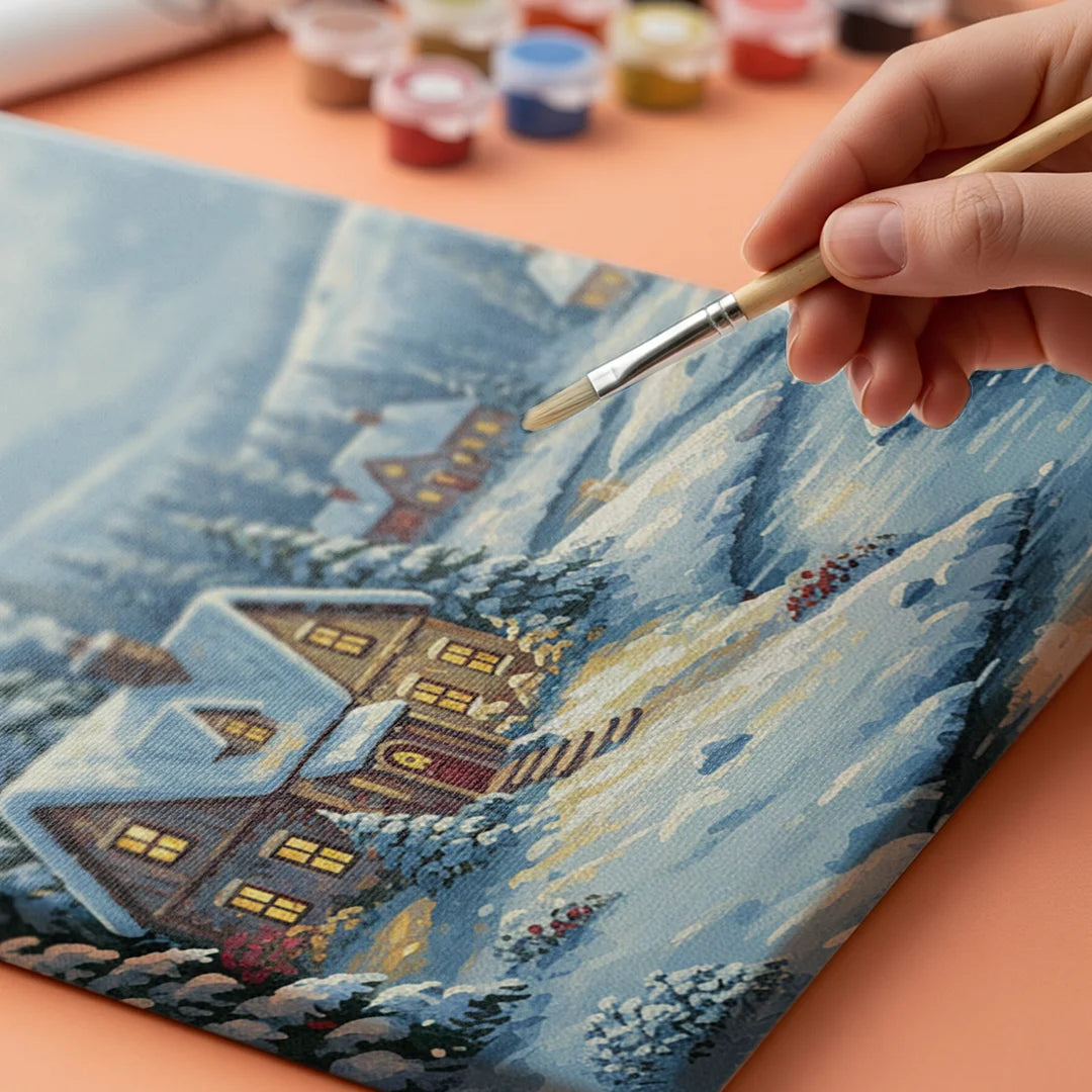 Malen nach Zahlen - Stille Nacht Schneedorf