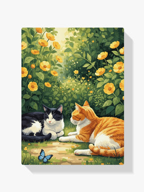 Malen nach Zahlen - Süße Katze auf einem Feld