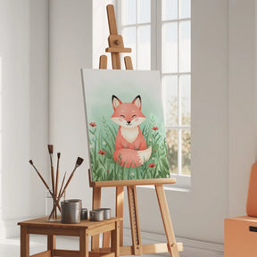 Malen nach Zahlen - Süßer Fuchs mit Blumenwäldchen