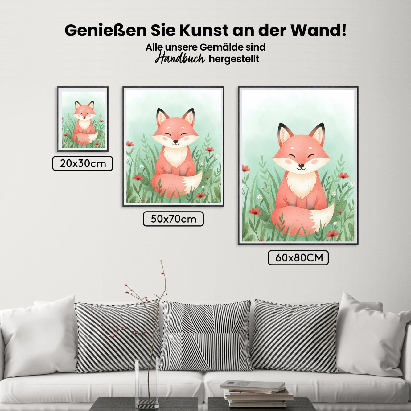 Malen nach Zahlen - Süßer Fuchs mit Blumenwäldchen