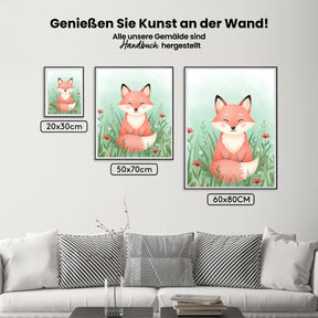 Malen nach Zahlen - Süßer Fuchs mit Blumenwäldchen