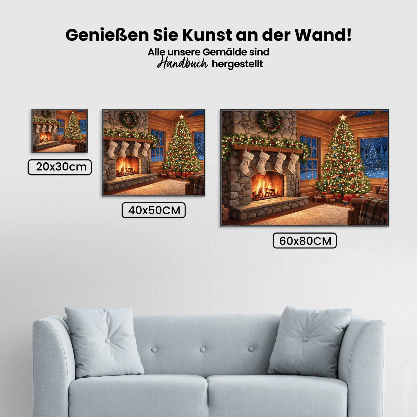 Malen nach Zahlen - Warme Herdfeuer und Weihnachtslichter