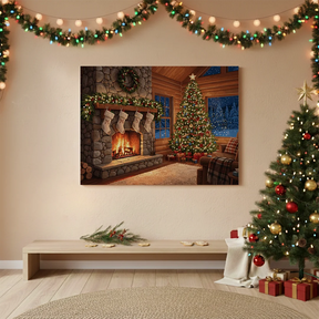 Malen nach Zahlen - Warme Herdfeuer und Weihnachtslichter