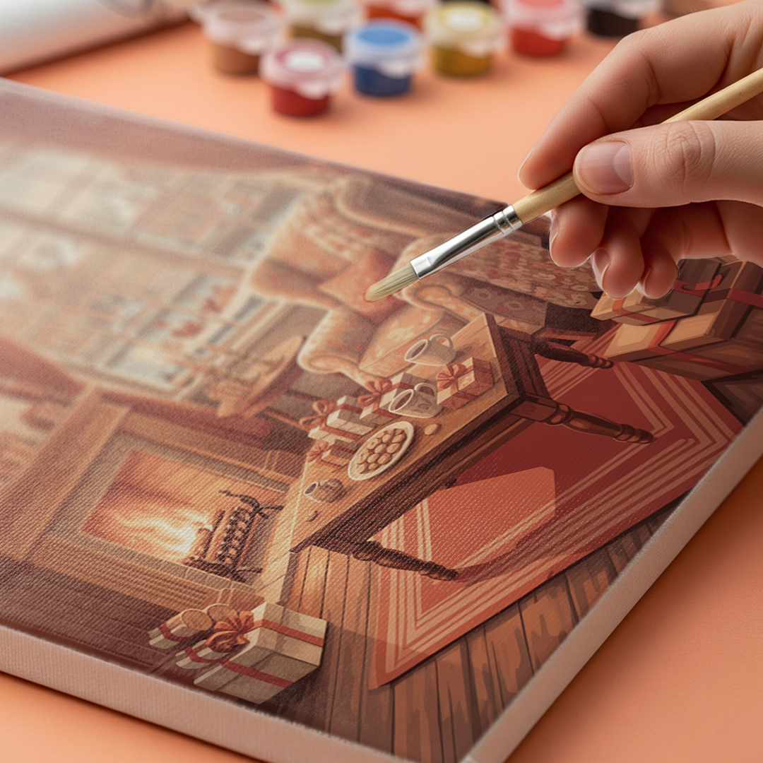 Malen nach Zahlen - Warmes Leuchten am Kanal