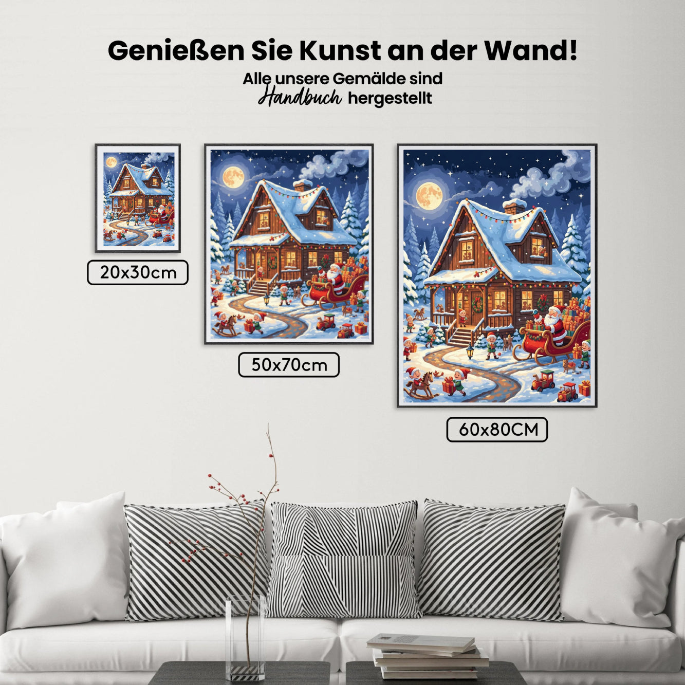 Malen nach Zahlen - Weihnachtsmann-Werkstatt im Schnee