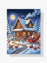 Malen nach Zahlen - Weihnachtsmann-Werkstatt im Schnee