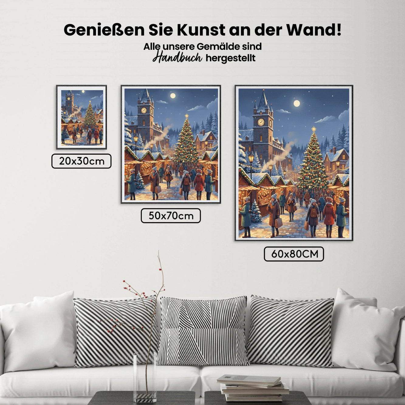 Malen nach Zahlen - Weihnachtsmarkt in der Abenddämmerung