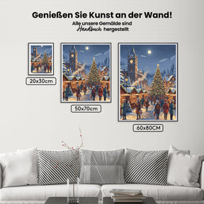 Malen nach Zahlen - Weihnachtsmarkt in der Abenddämmerung