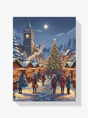 Malen nach Zahlen - Weihnachtsmarkt in der Abenddämmerung