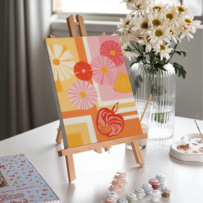 Malen nach Zahlen - 6 Mini-Gemälde | Hitzewelle Blüte-Set
