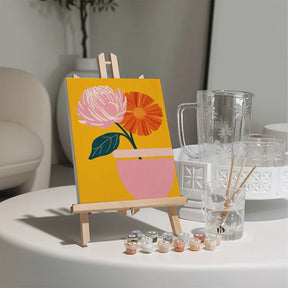Malen nach Zahlen - 6 Mini-Gemälde | Hitzewelle Blüte-Set