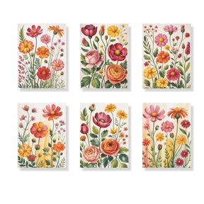 Malen nach Zahlen - 6 Mini-Gemälde | Botanische Harmonie-Set