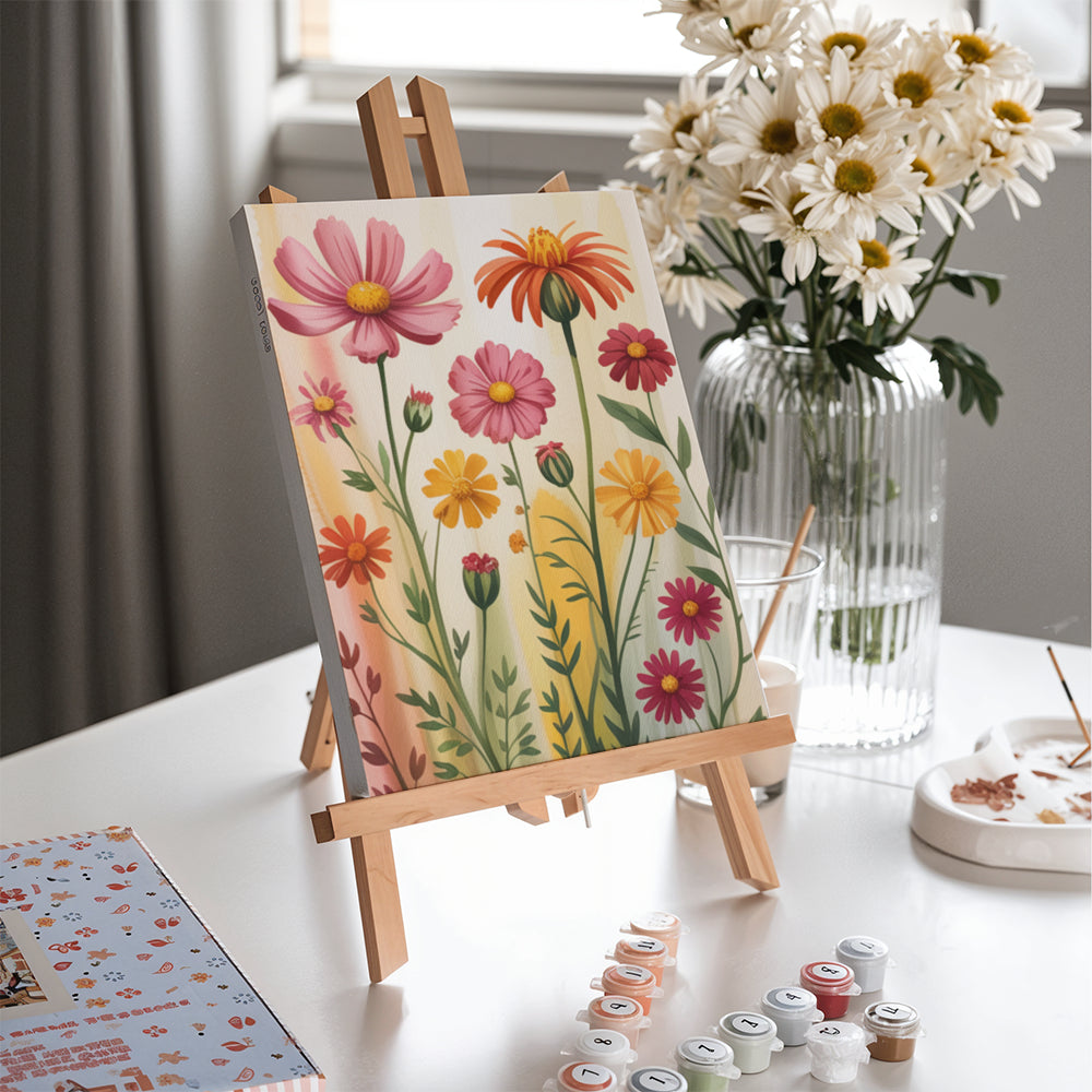 Malen nach Zahlen - 6 Mini-Gemälde | Botanische Harmonie-Set