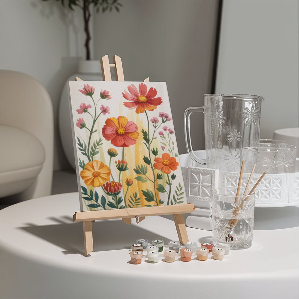 Malen nach Zahlen - 6 Mini-Gemälde | Botanische Harmonie-Set