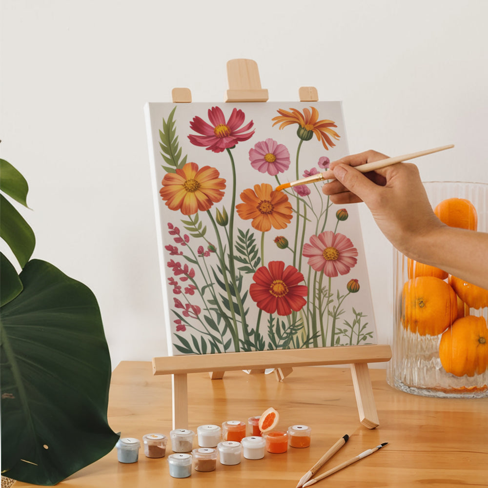 Malen nach Zahlen - 6 Mini-Gemälde | Botanische Harmonie-Set