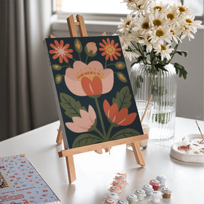 Malen nach Zahlen - 6 Mini-Gemälde | Retro-Garten-Set