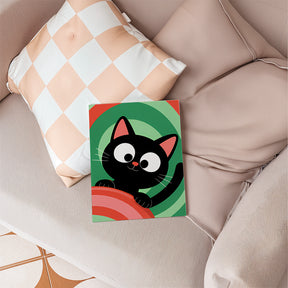 Malen nach Zahlen - 6 Mini-Gemälde | Schwarze Katze Kopfgeld-Set