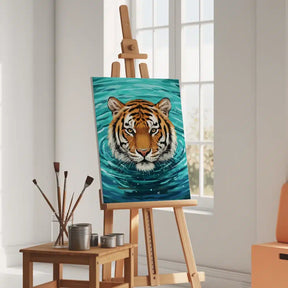 Malen nach Zahlen - Tiger im Wasser