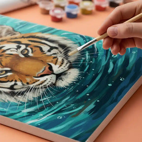 Malen nach Zahlen - Tiger im Wasser