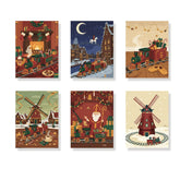 Malen nach Zahlen - 6 Mini-Gemälde | Mini-Spielzeugeisenbahn