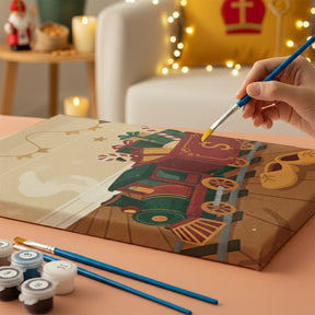 Malen nach Zahlen - 6 Mini-Gemälde | Mini-Spielzeugeisenbahn