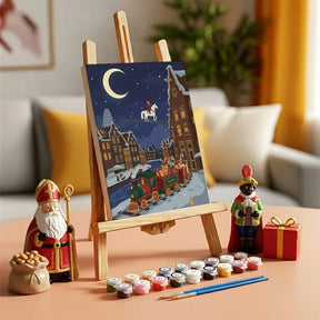 Malen nach Zahlen - 6 Mini-Gemälde | Mini-Spielzeugeisenbahn