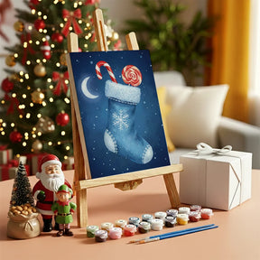 Malen nach Zahlen - 6 Mini-Gemälde | Mini-Strumpf mit Zuckerstange