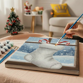 Malen nach Zahlen - 6 Mini-Gemälde | Mini-Strumpf mit Zuckerstange