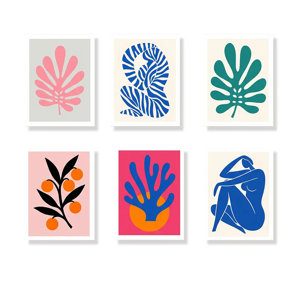 Malen nach Zahlen - 6 Mini-Gemälde | Moderner Matisse