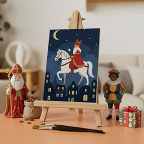 Malen nach Zahlen - 6 Mini-Gemälde | Nikolausmütze