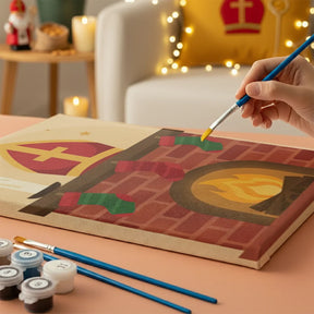 Malen nach Zahlen - 6 Mini-Gemälde | Nikolausmütze