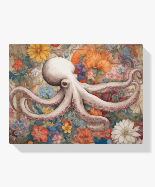 Malen nach Zahlen – Oktopus in einem Blumengarten