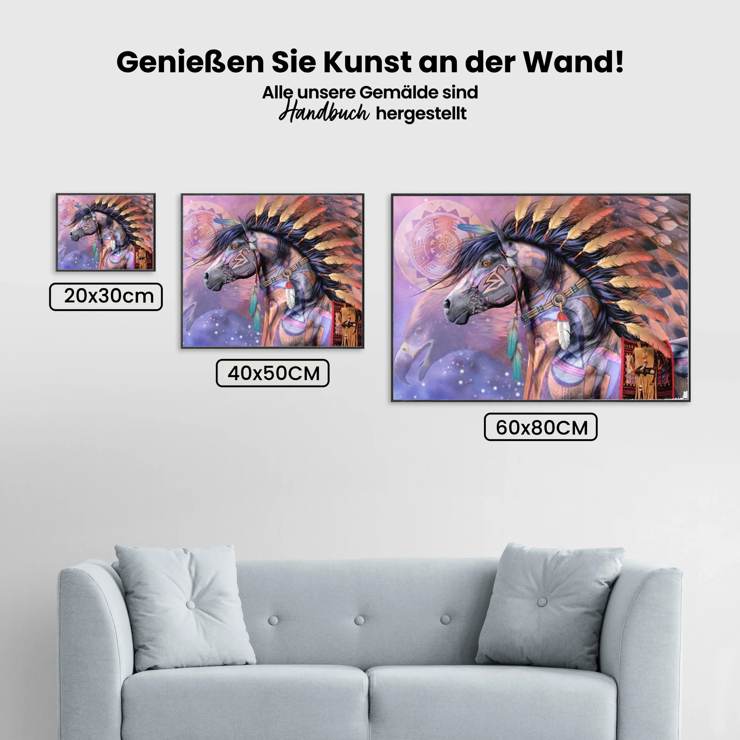 Pferd - Adler - Malen nach Zahlen