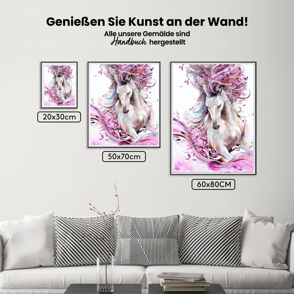 Pferd mit Blumen - Malen nach Zahlen