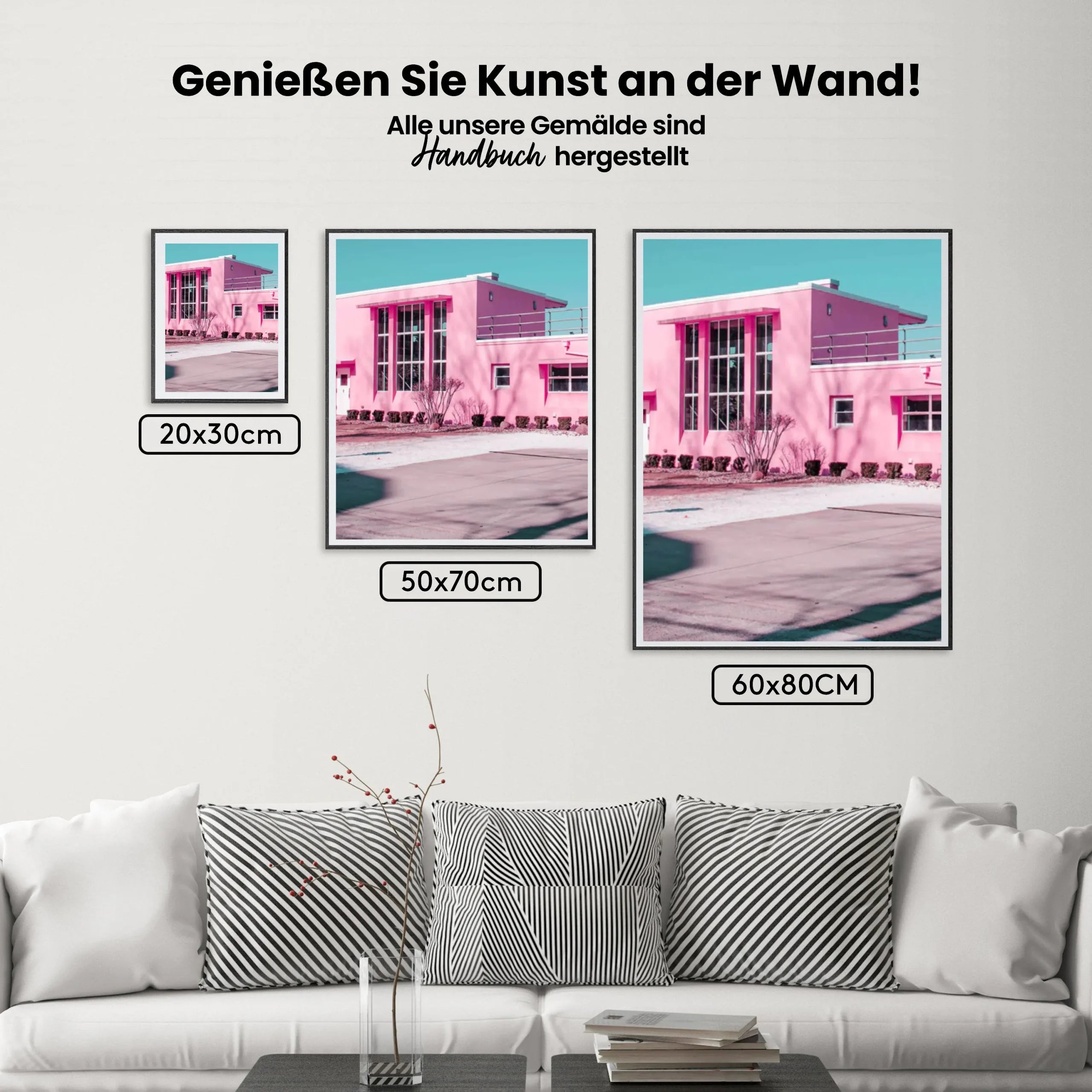 Rosa Gebäude - Malen nach Zahlen