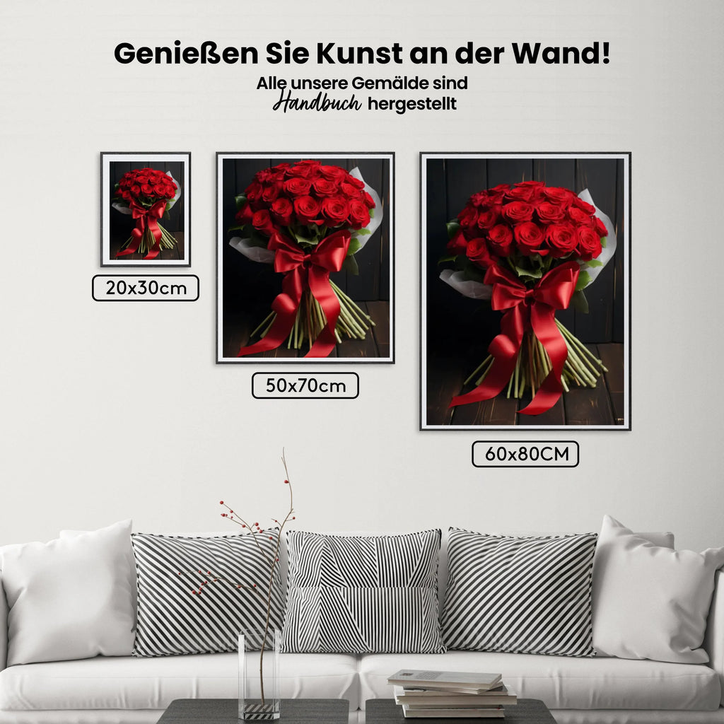 Rote Rosen - Malen nach Zahlen