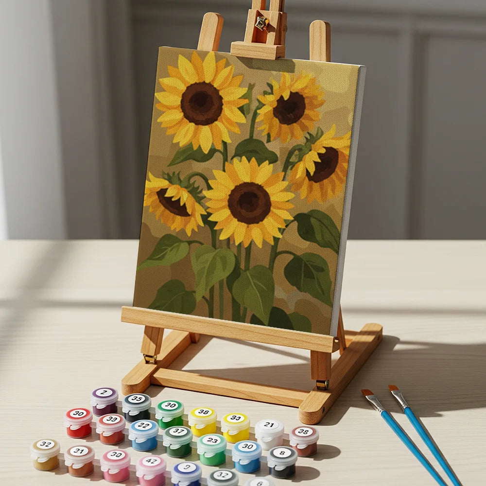Malen nach Zahlen - 6 Mini-Gemälde | Saisonale Blüte