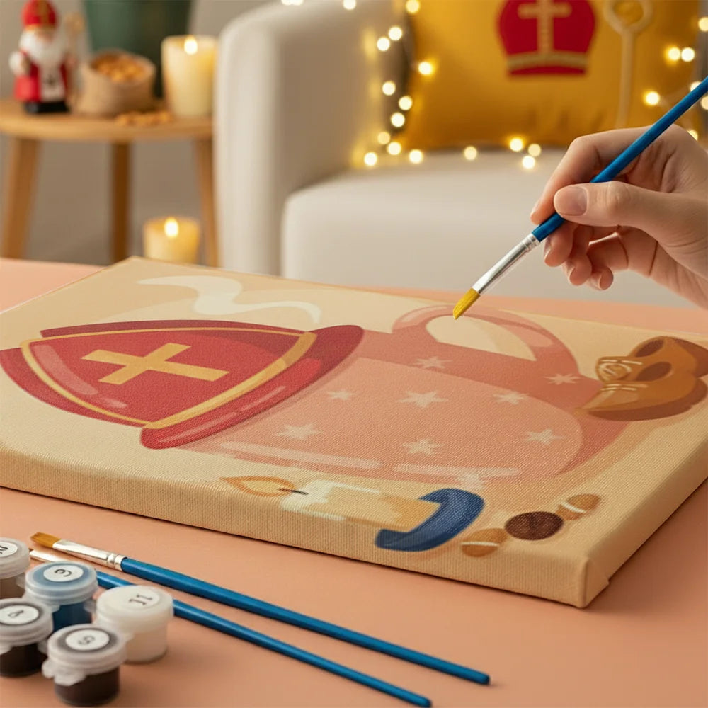 Malen nach Zahlen - 6 Mini-Gemälde | Sankt-Nikolaus-Tassenkollektion