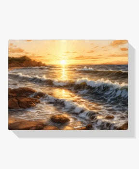 Malen nach Zahlen - Goldene Wellen bei Sonnenuntergang