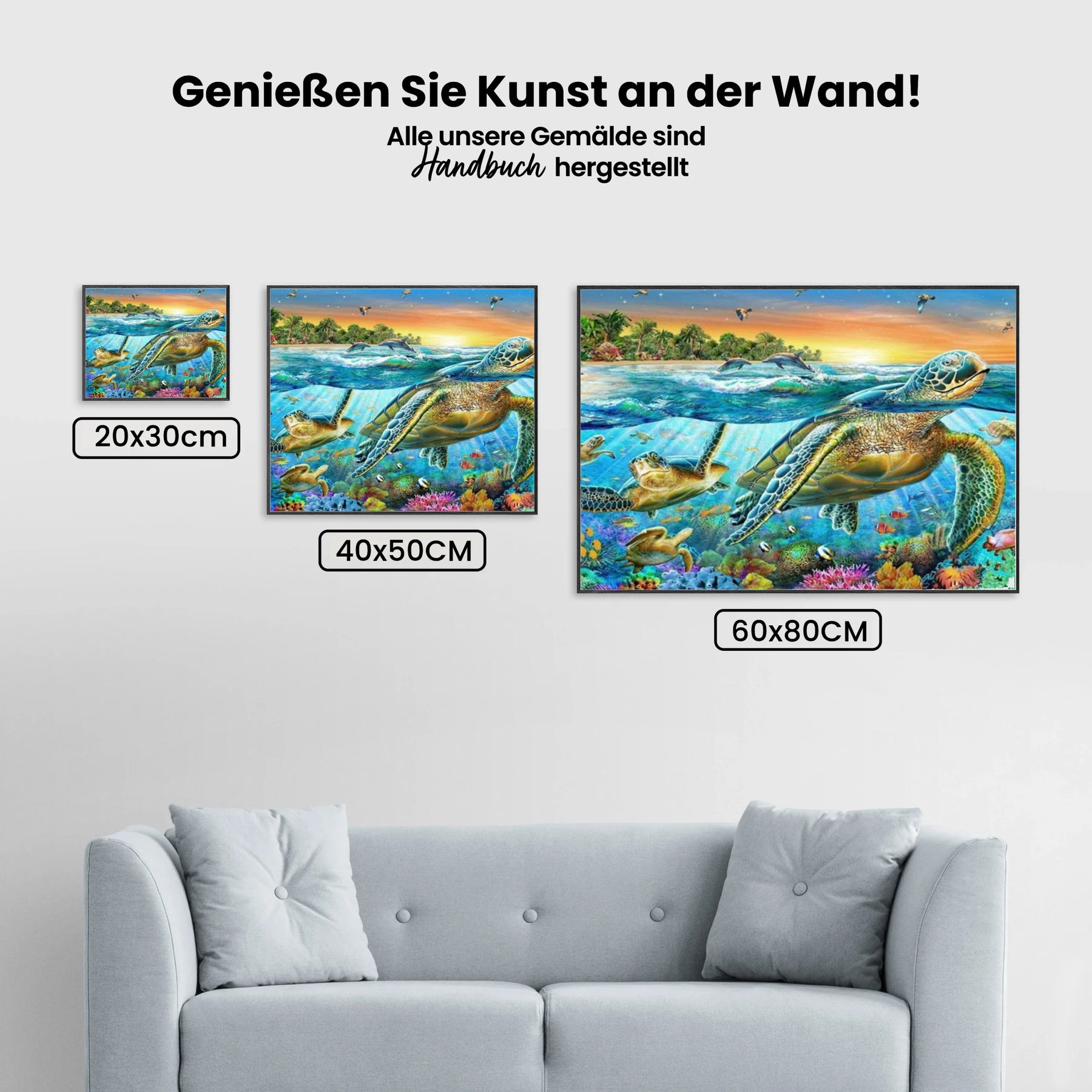 Schildkröte - Delfin - Malen nach Zahlen